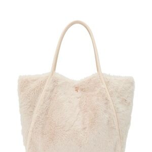 NWT Victoria's Secret Cream Faux Fur Tote